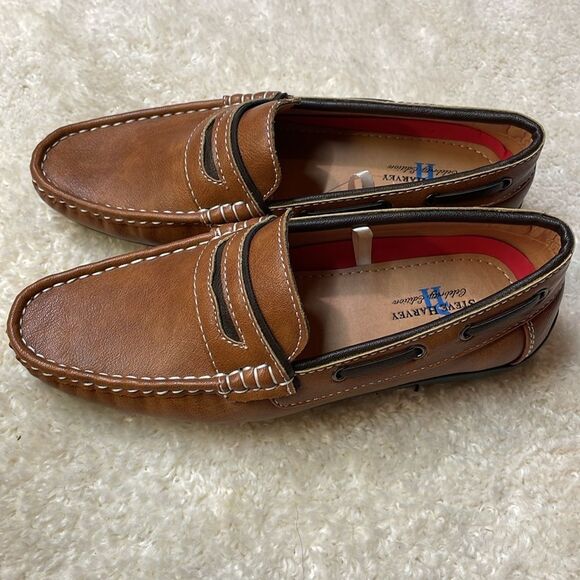 Steve Harvey Celebrity Edition Brown Loafers Boys Slip-On Penny Moccasin Sz 3 - Picture 5 of 7